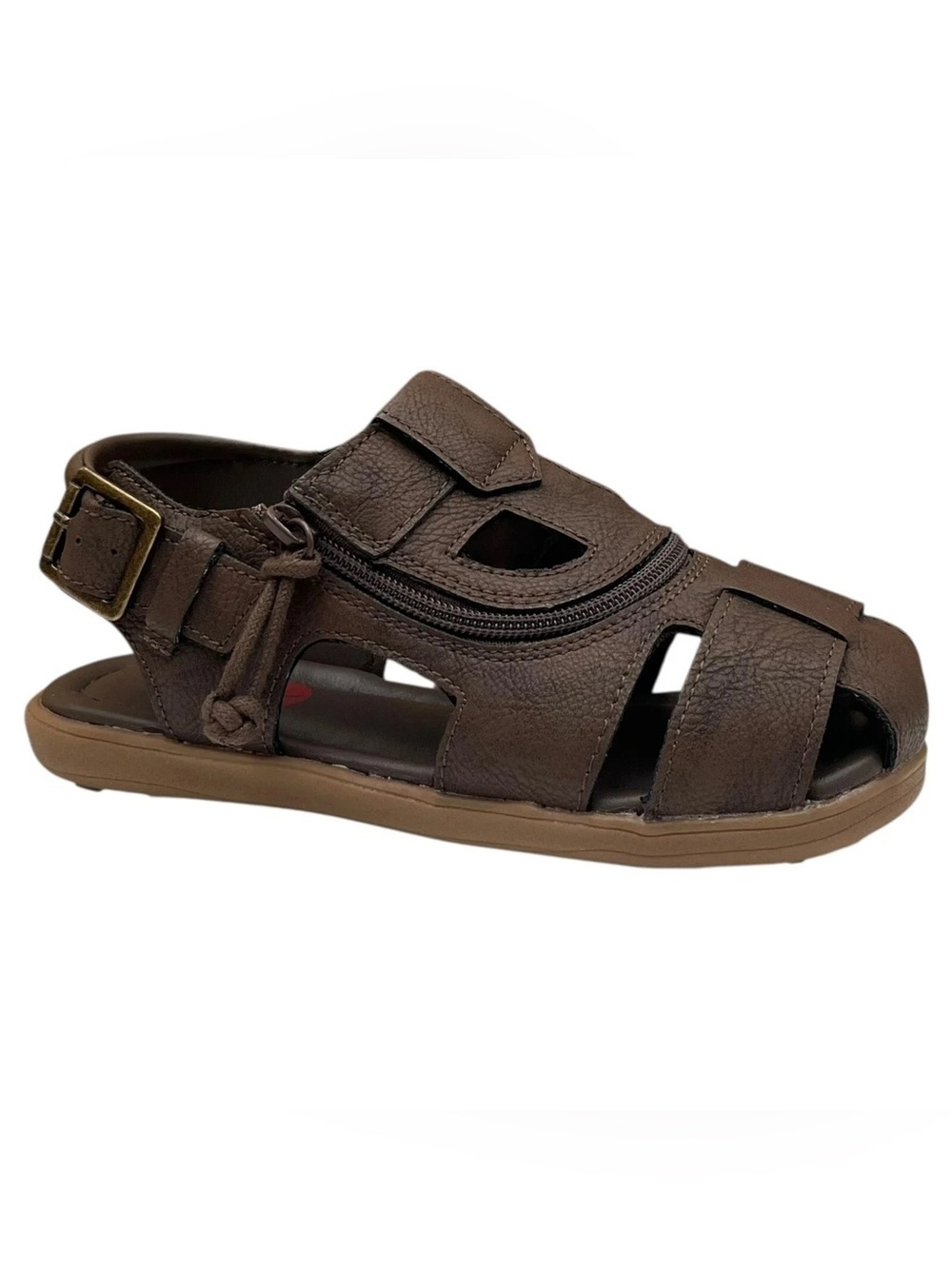 BILLY Kids Brown Closed-Toe Fisherman Sandals 7